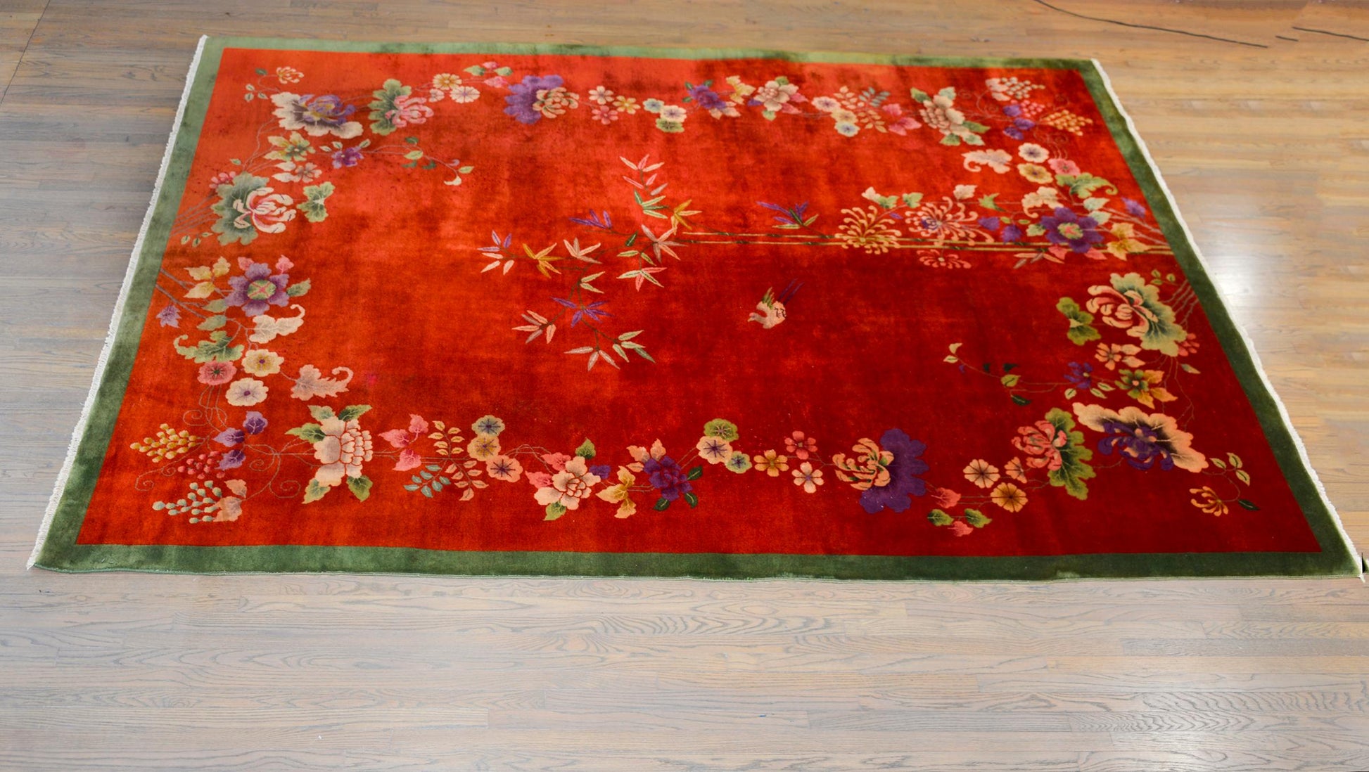 Early 20th Century Chinese Art Deco 'Four Seasons' Rug For Sale