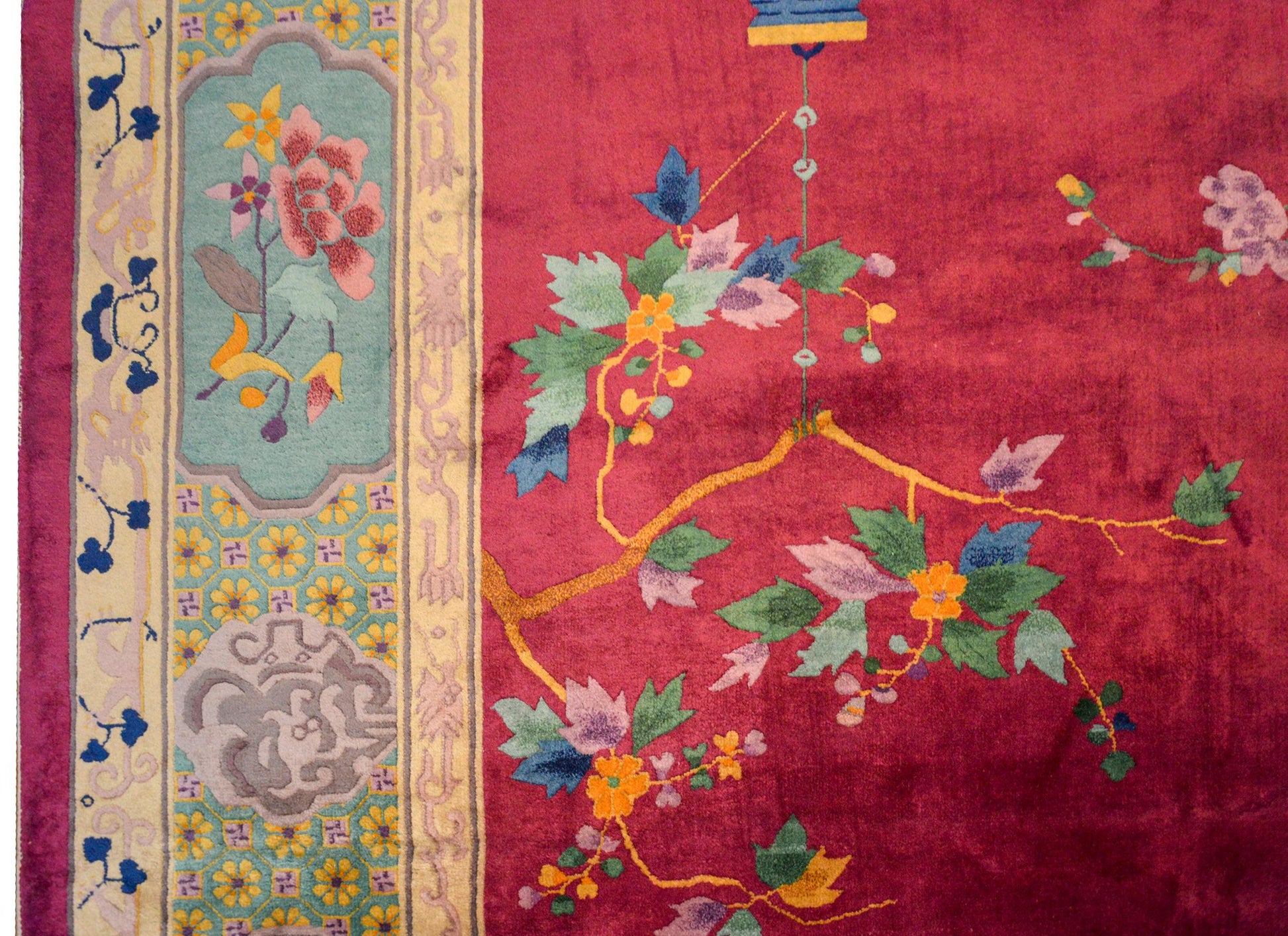 Whimsical Chinese Art Deco Rug For Sale