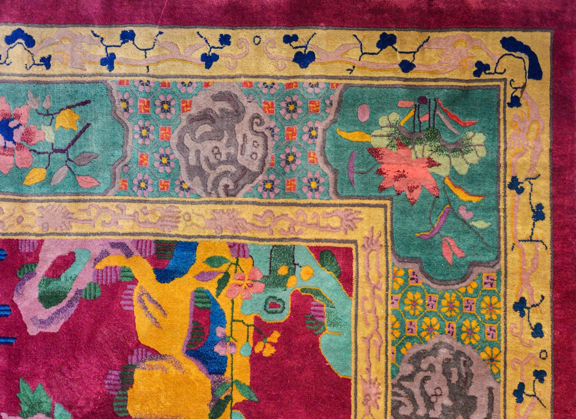 Whimsical Chinese Art Deco Rug For Sale