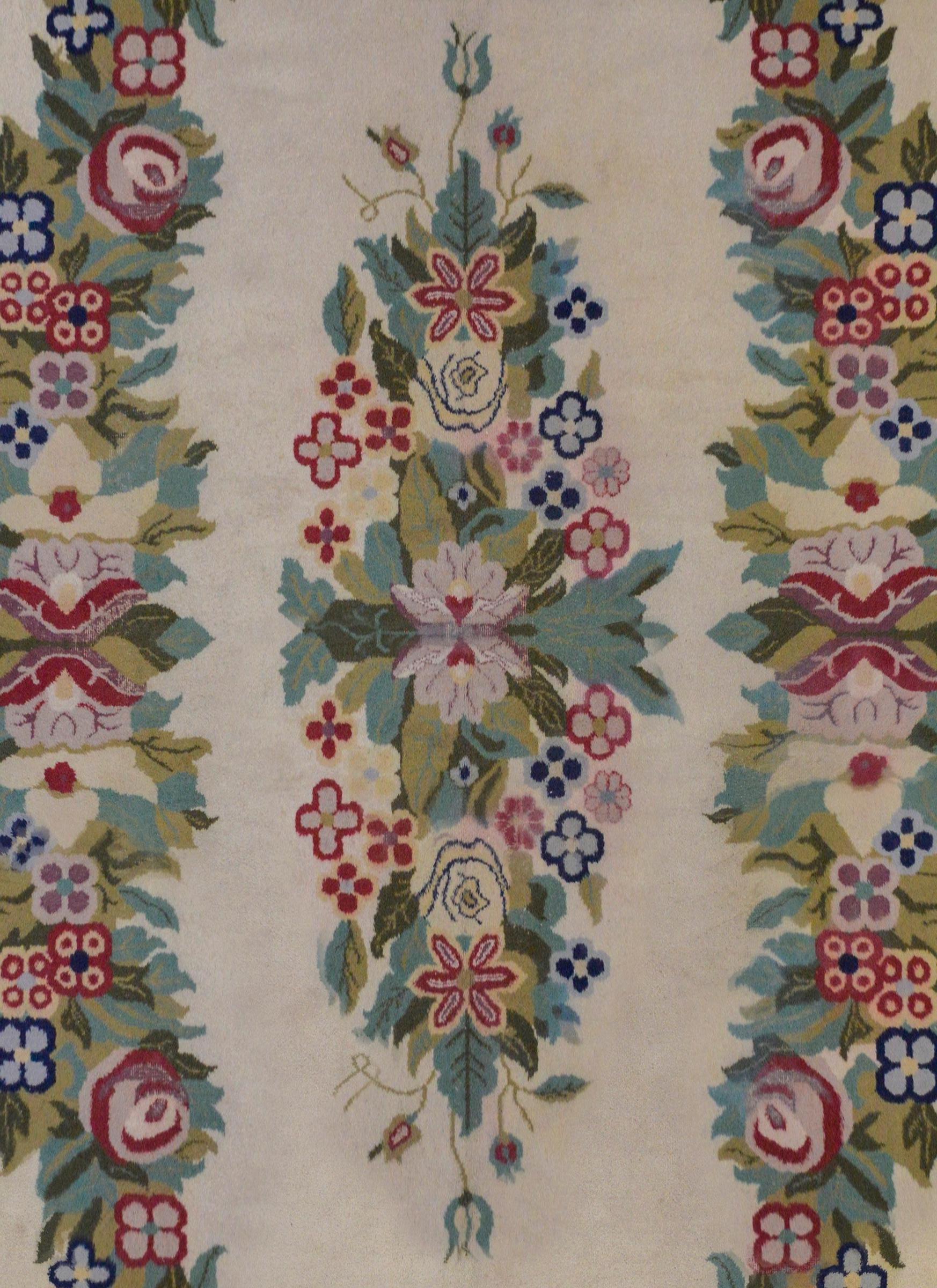 Unusual Vintage Chinese Style Rug For Sale