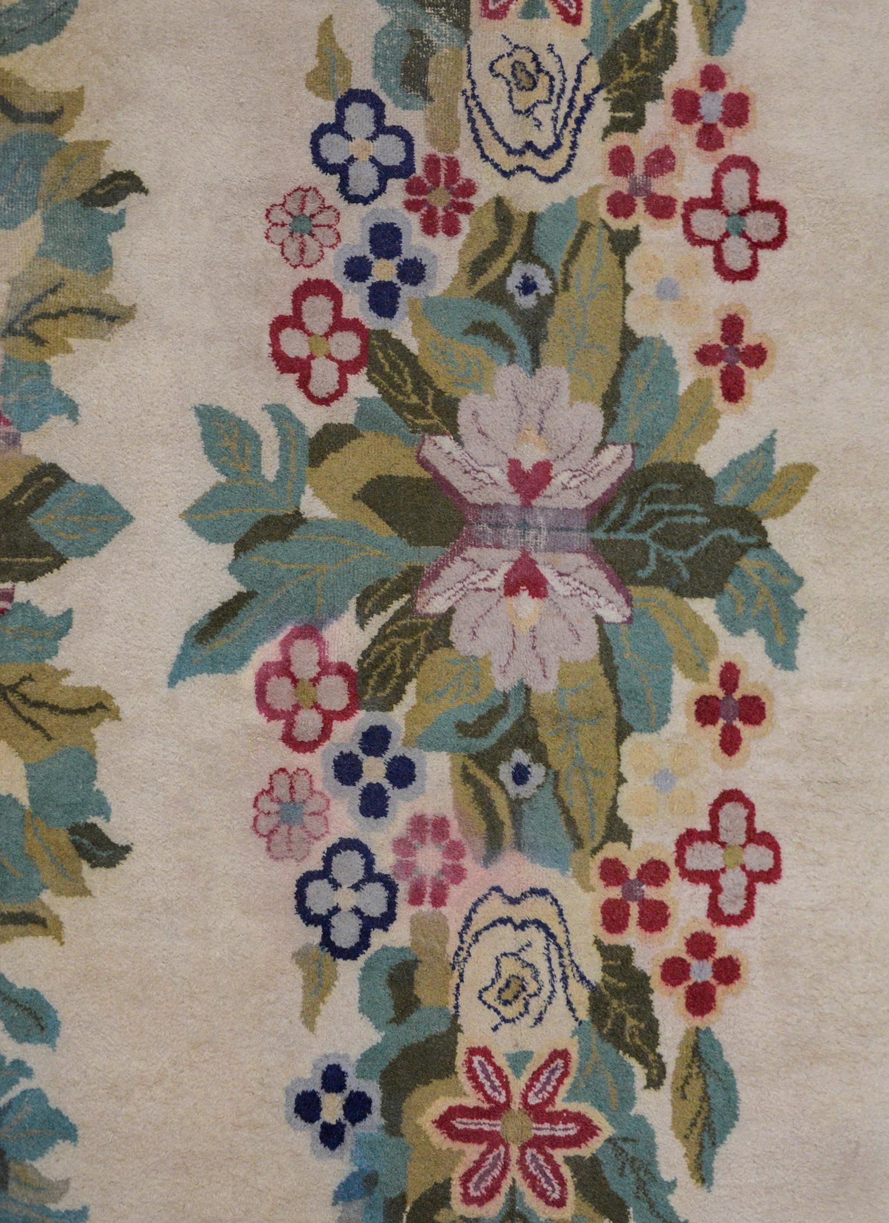 Unusual Vintage Chinese Style Rug For Sale