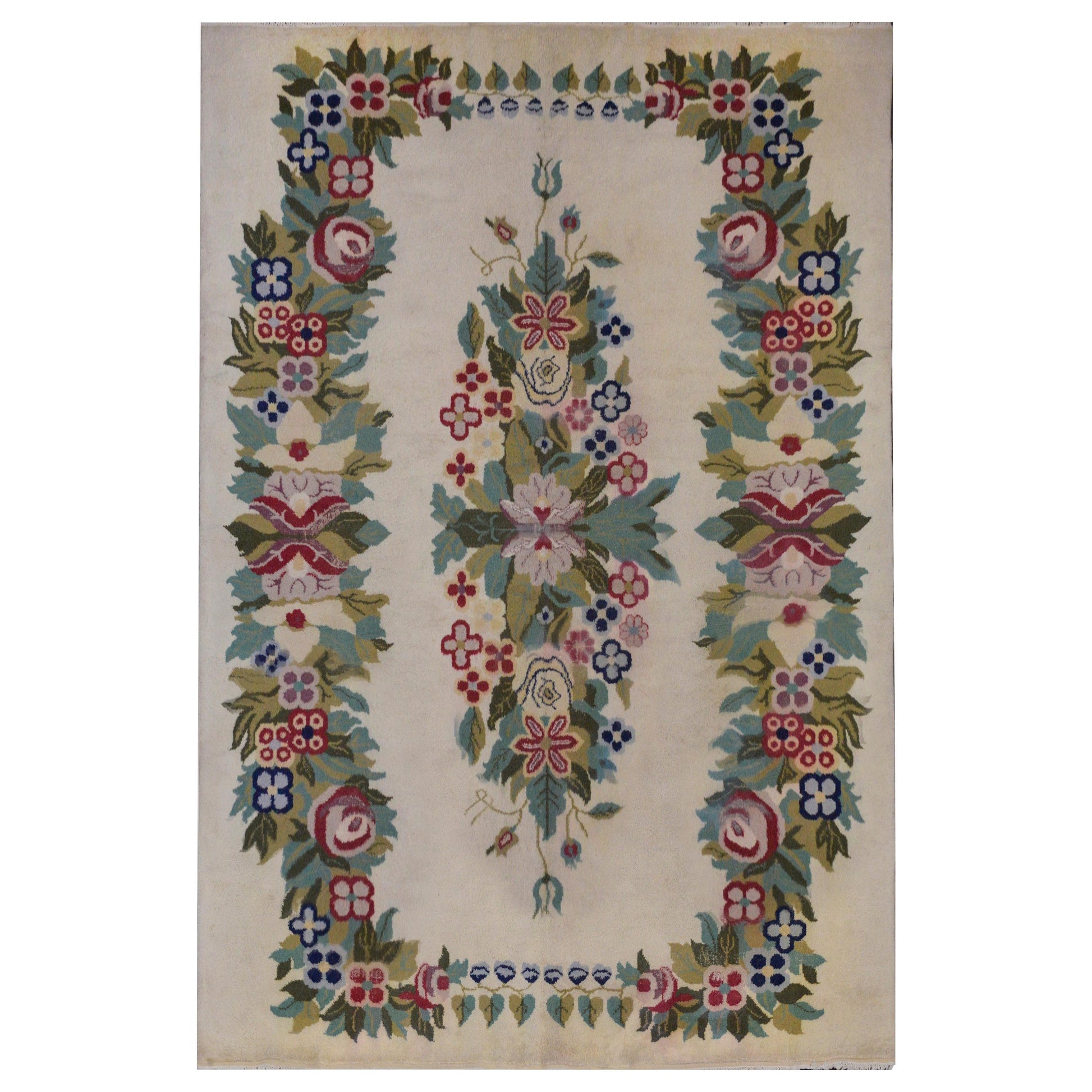 Unusual Vintage Chinese Style Rug For Sale