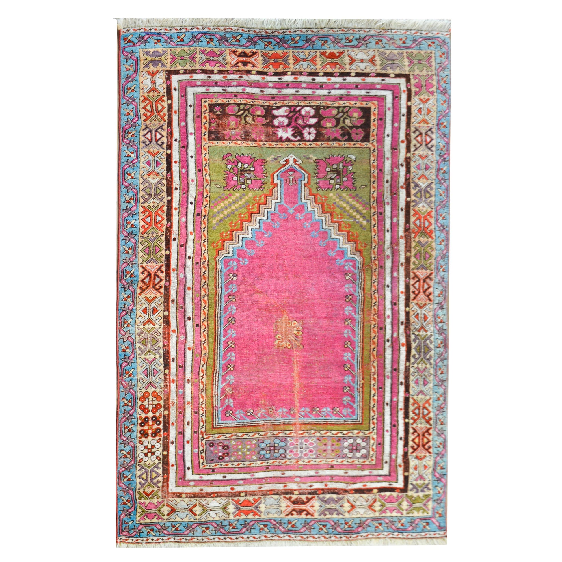 Early 20th Century Turkish Konya Prayer Rug For Sale