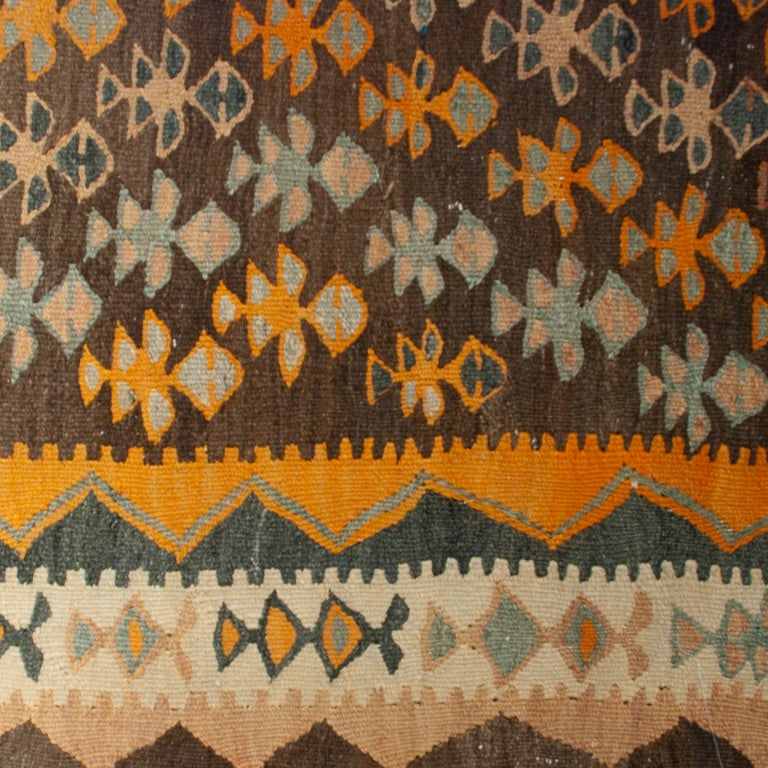 Early 20th Century Ghazvin Kilim Carpet Runner For Sale