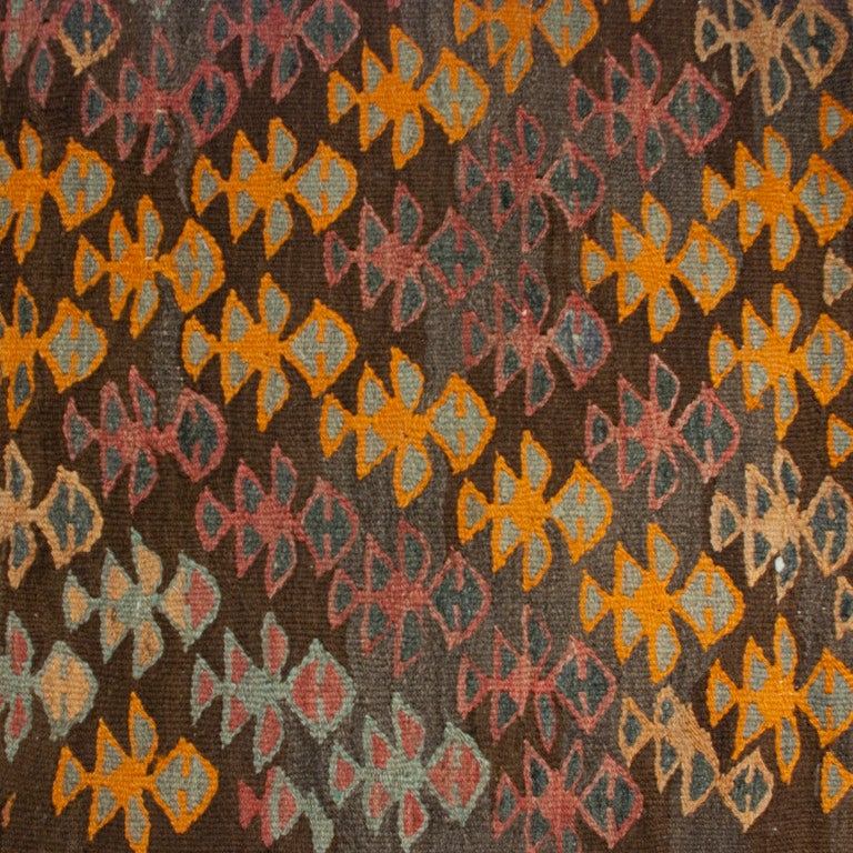 Early 20th Century Ghazvin Kilim Carpet Runner For Sale