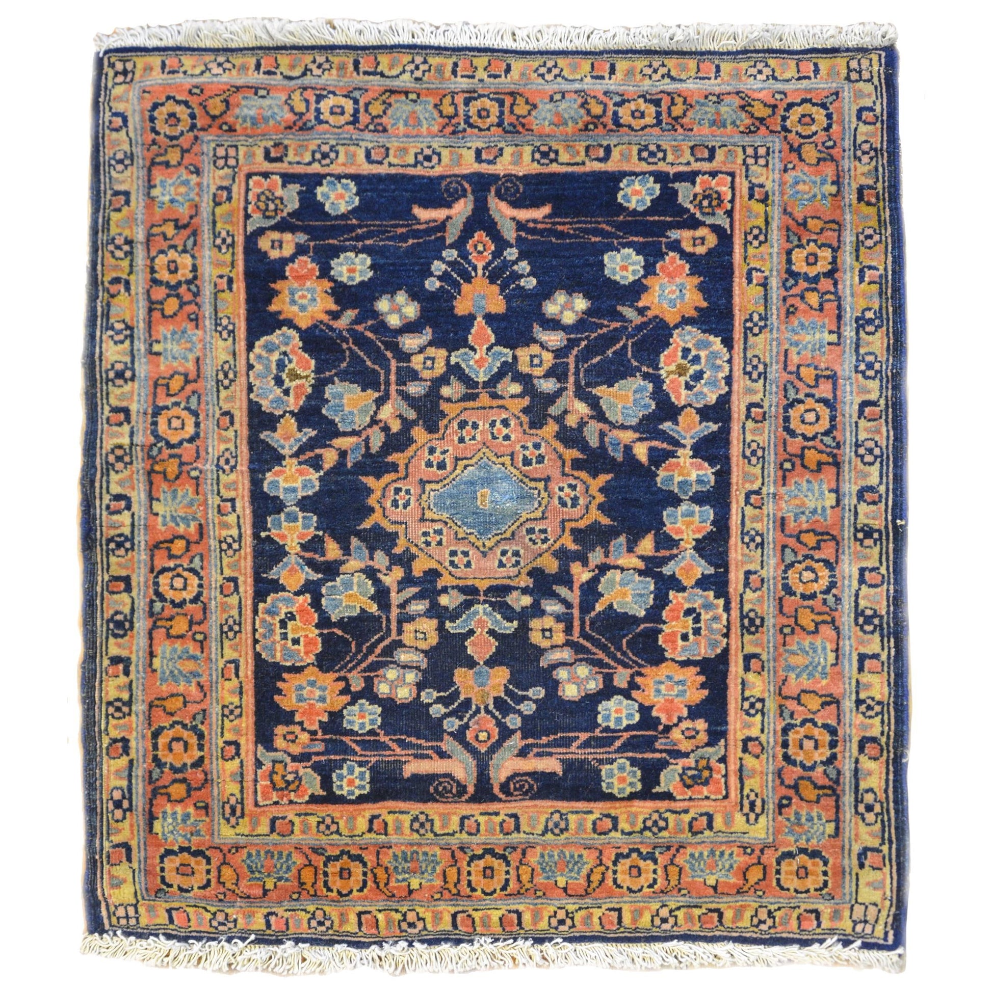 Petite Early 20th Century Sarouk Mohajeran Rug For Sale