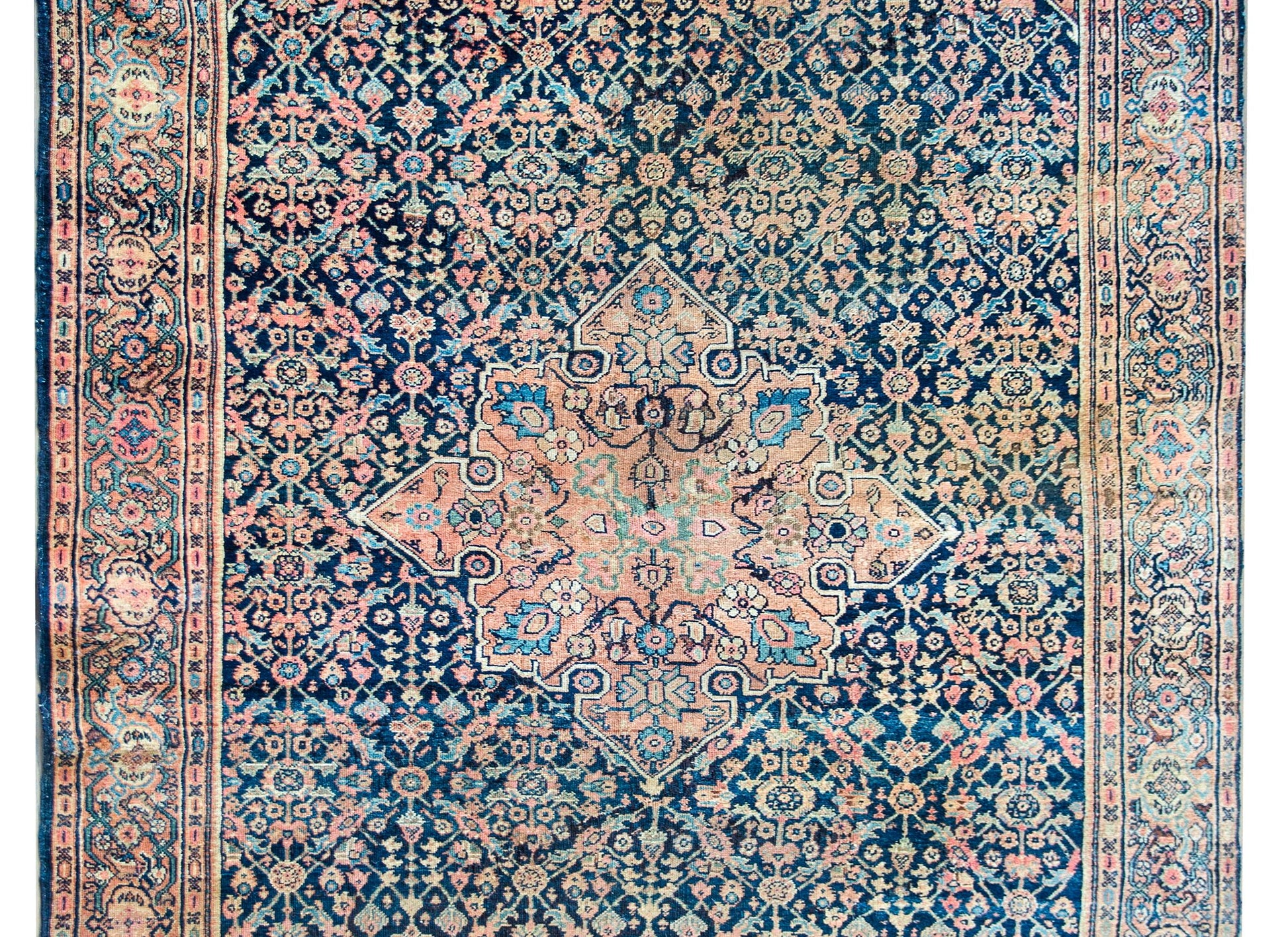 Early 20th Century Persian Farahan Herati Rug For Sale