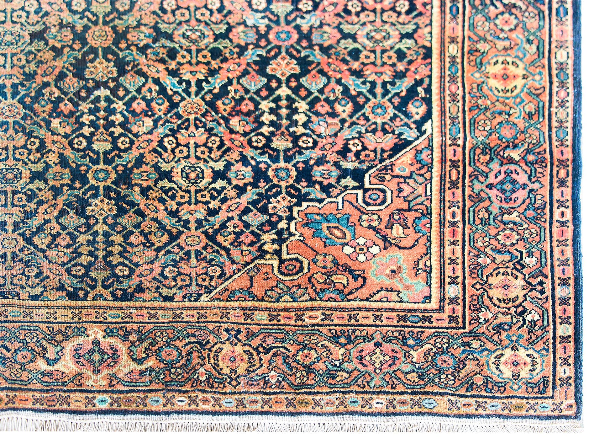 Early 20th Century Persian Farahan Herati Rug For Sale