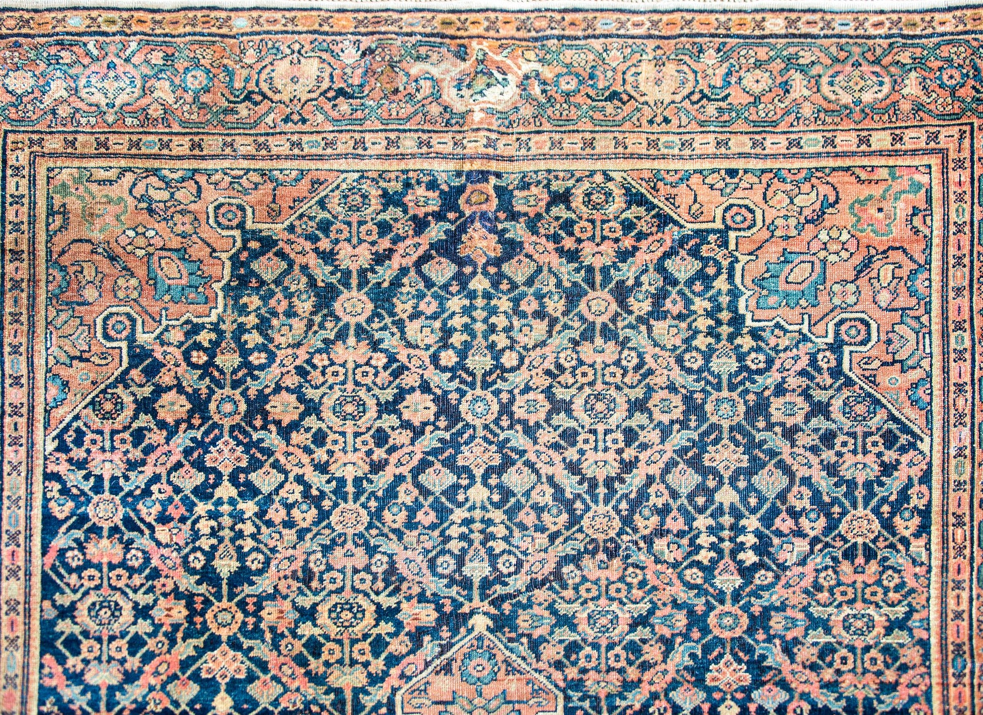 Early 20th Century Persian Farahan Herati Rug For Sale