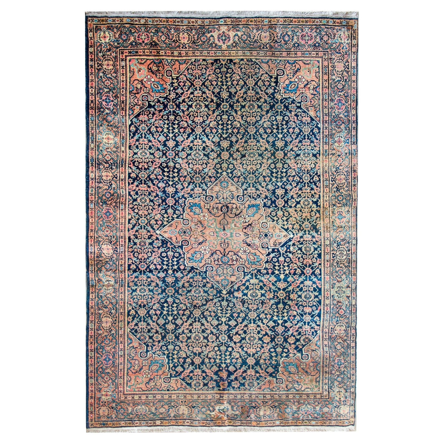 Early 20th Century Persian Farahan Herati Rug For Sale