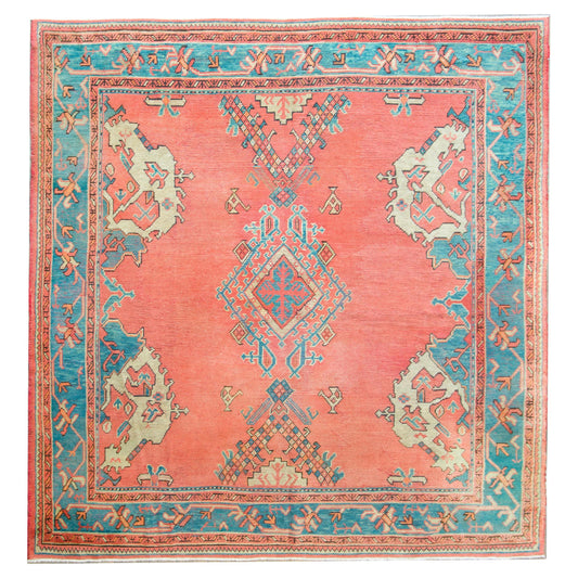 Early 20th Century Turkish Oushak Rug For Sale