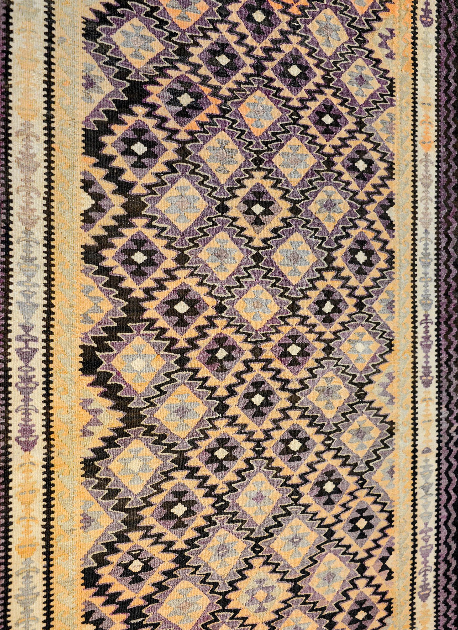 Fantastic Early 20th Century Qazvin Kilim Runner For Sale