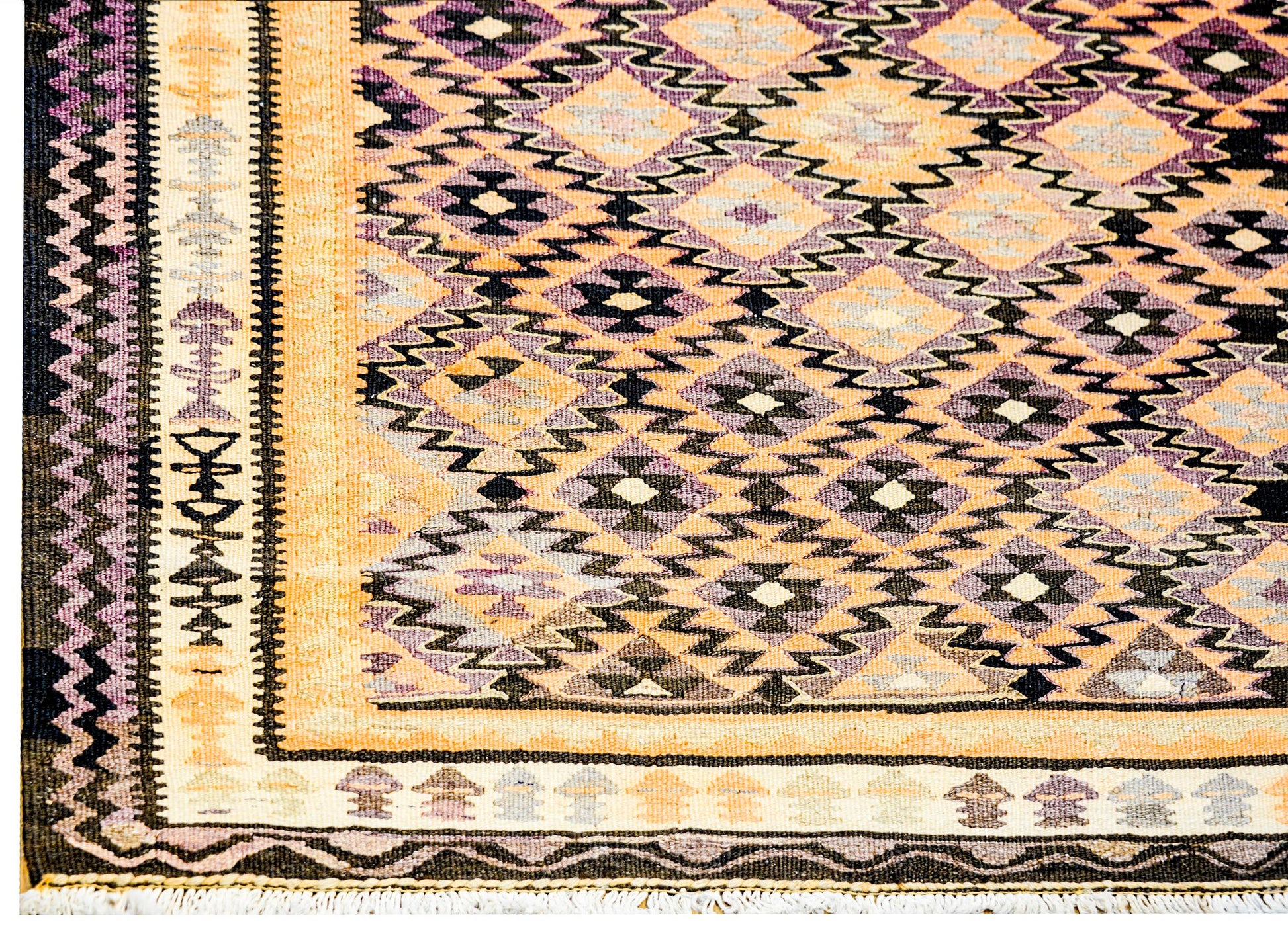 Fantastic Early 20th Century Qazvin Kilim Runner For Sale