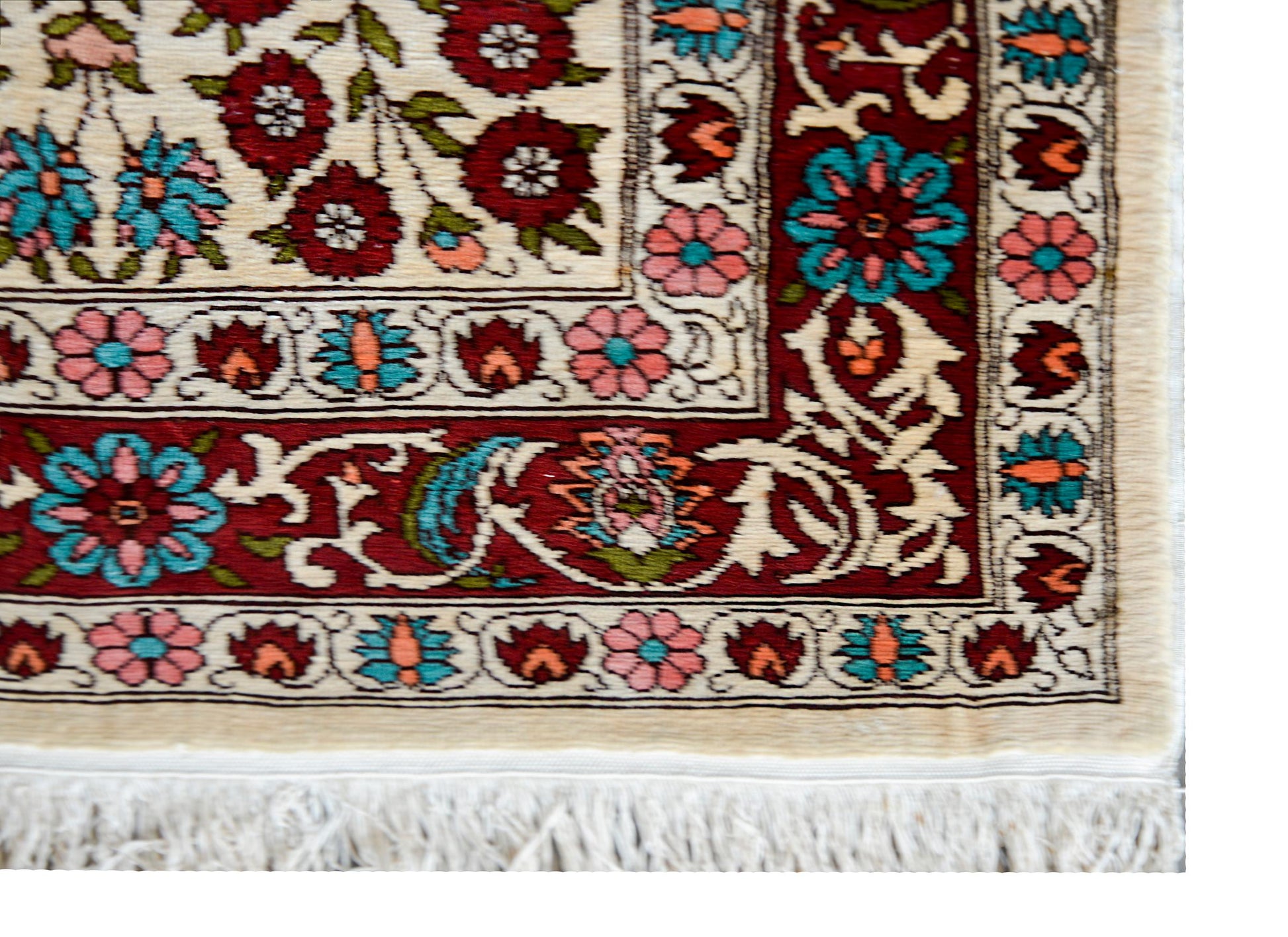 Vintage Turkish Silk Hereke Rug For Sale