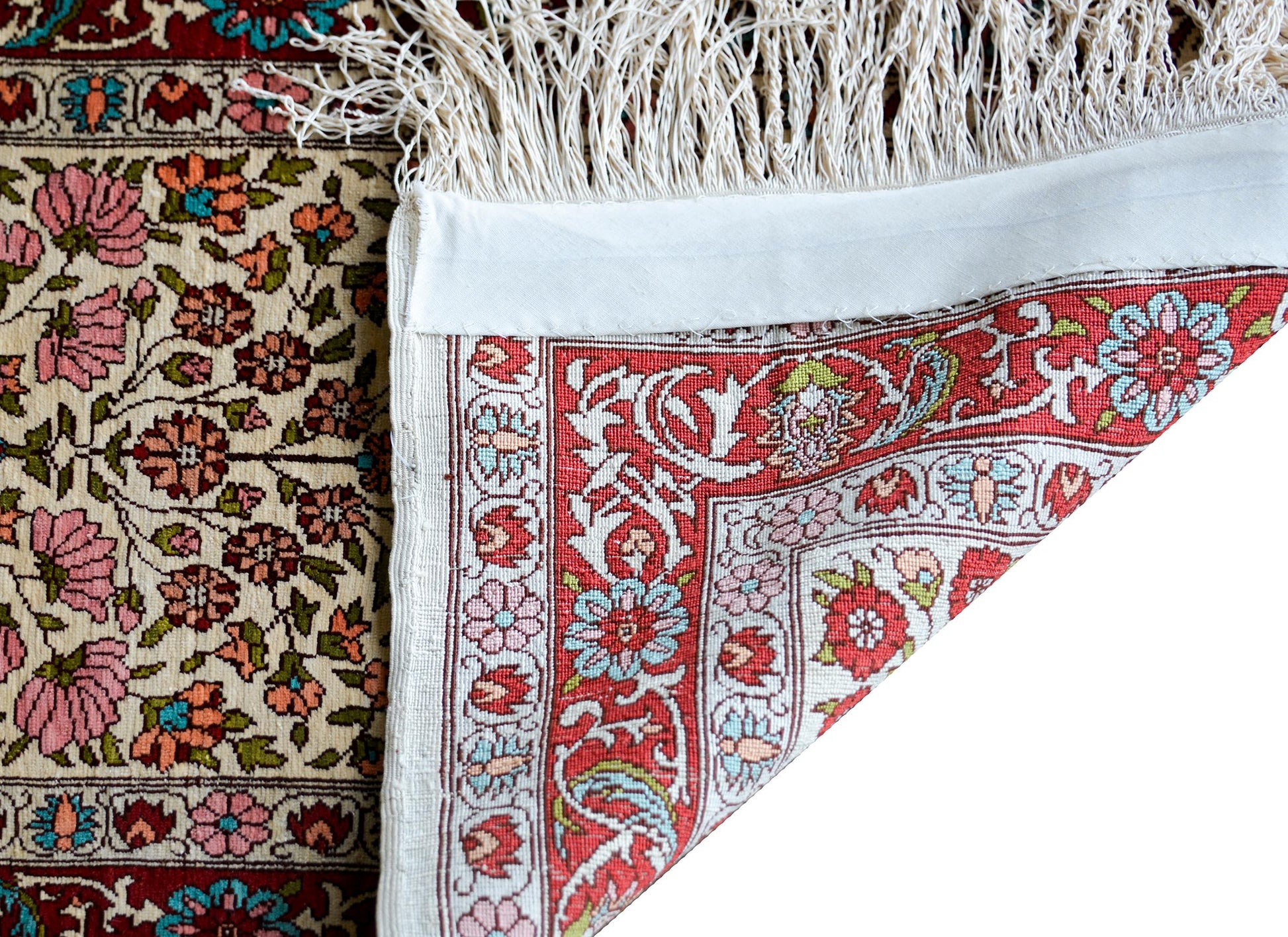 Vintage Turkish Silk Hereke Rug For Sale