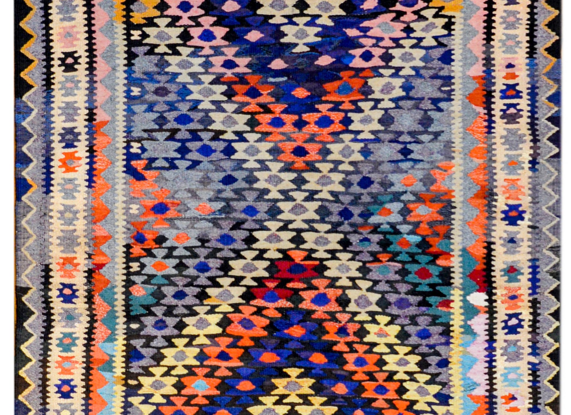 Early 20th Century Qazvin Kilim Rug For Sale