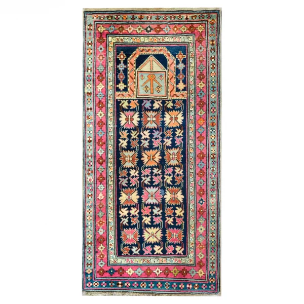 Rare Early 20th Century Persian Ganjeh Prayer Rug